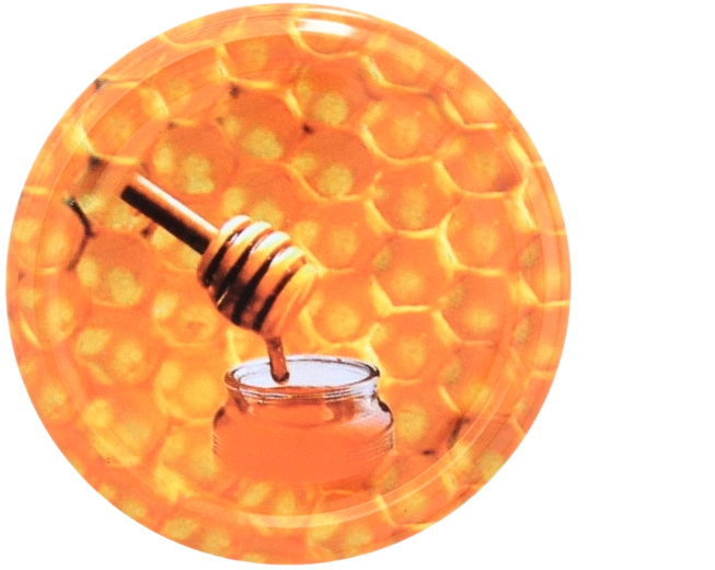 POKLOPAC za staklenku s motivom meda fi82