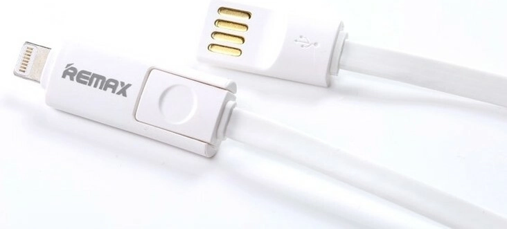 Remax punjački kabel micro USB s Lightning redukcijom 1,2 m bijeli