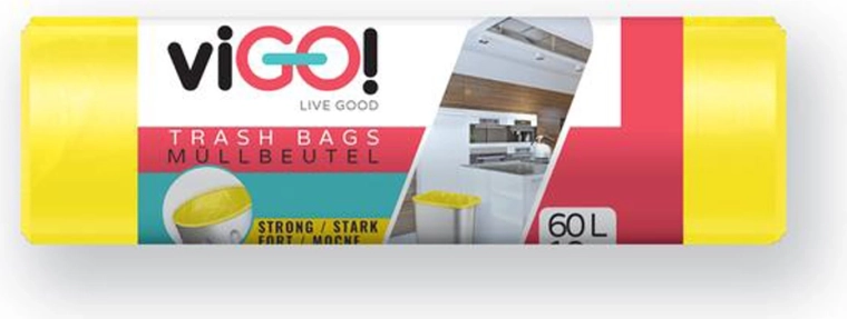 Vreće za smeće LDPE 60 l žute 60 × 80 cm (10 kom) VIGO
