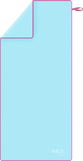 Brzosušeći ručnik od mikrovlakana NILS aqua, svijetloplavi/ružičasti, 200 × 90 cm