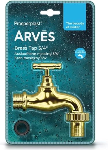 Slavina za bačvu za kišnicu ARVES TAP 3/4" u zlatnoj izvedbi