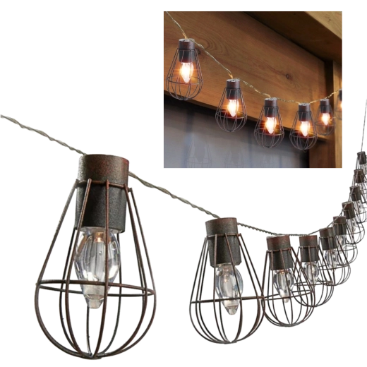 Solarna vanjska girlanda loft 10 LED toplo bijela 3,8 m