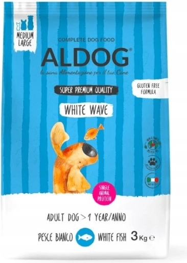 Aldog White Wave granule za odrasle pse M/L s bijelom ribom 3 kg