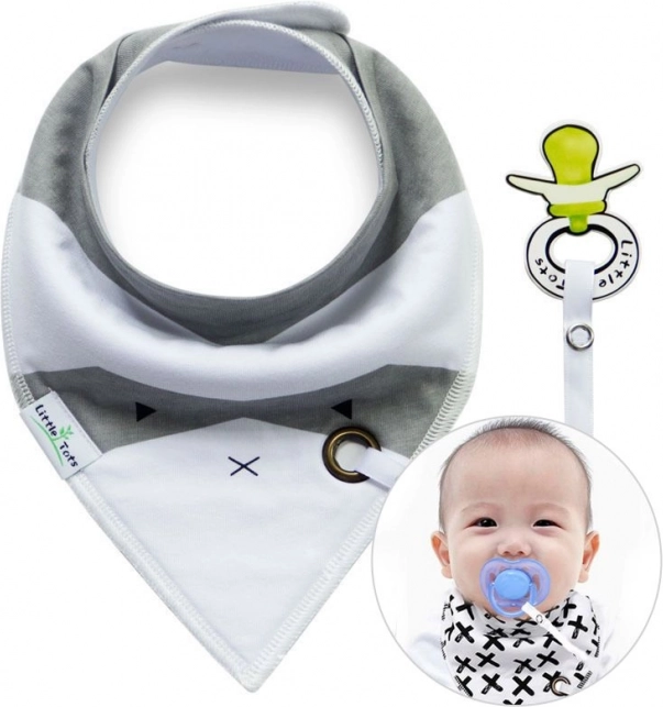 Marama/podbradak s držačem za dudu – bijela i siva