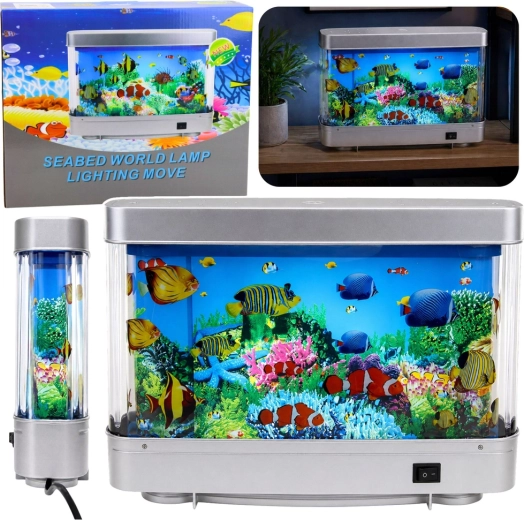 Dekorativna LED noćna lampica akvarij s pokretnim ribicama 3D