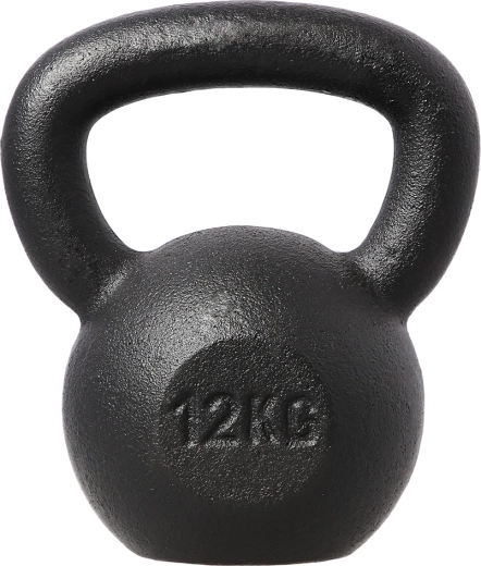 Lijevani kettlebell HMS 12 kg, crni