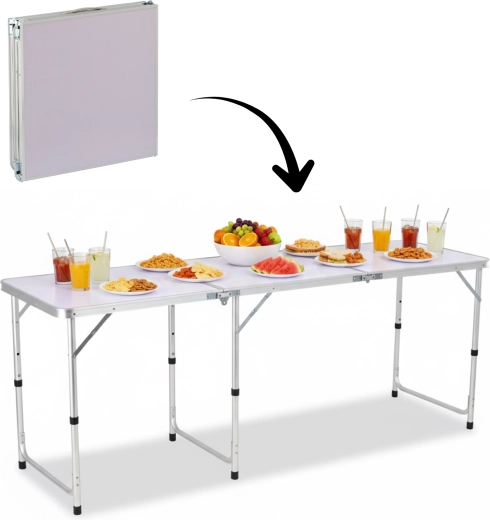 Sklopivi turistički stol 180 × 60 cm, podesive visine