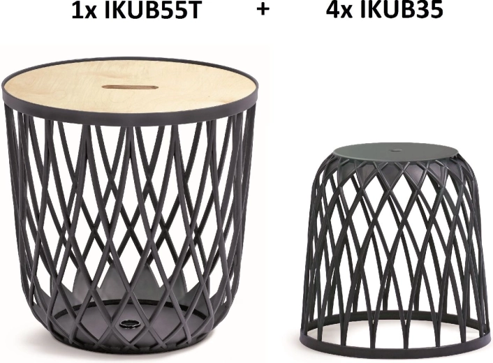 Set univerzalnih košara Uniqubo 4+1 – antracit