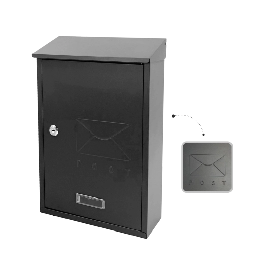Poštanski sandučić Ibis antracit 37,8 × 25 × 10 cm