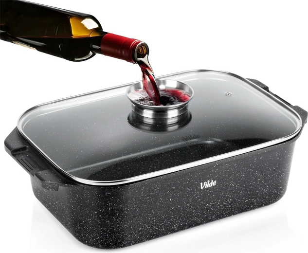 Granitni pekáč s poklopcem 7,5 l, 41 × 26 × 16 cm