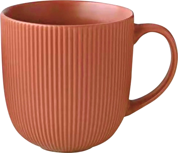 Keramička šalica KITCHISIMO 510 ml rebrasta, ciglaste boje