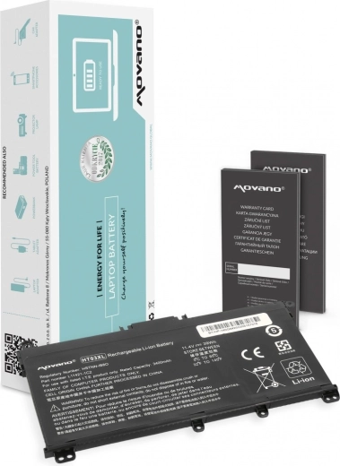 Movano baterija HT03XL za prijenosna računala HP 240/250/255/256 G7 i 340/348 G5 (3400 mAh, 39 Wh)