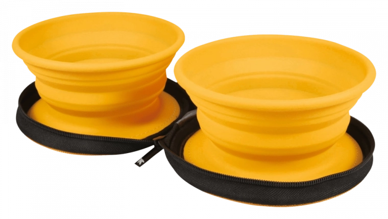 Putna dupla zdjelica za pse i mačke KiwiWalker, narančasta, 2 kom