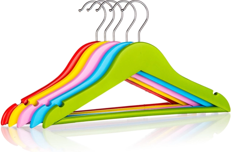 Dječje drvene vješalice Color, set 5 kom