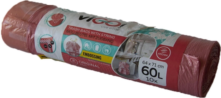 Vreće za otpad sa zatezanjem s mirisom maline 60 l, 64 × 71 cm (10 kom) 4 Seasons