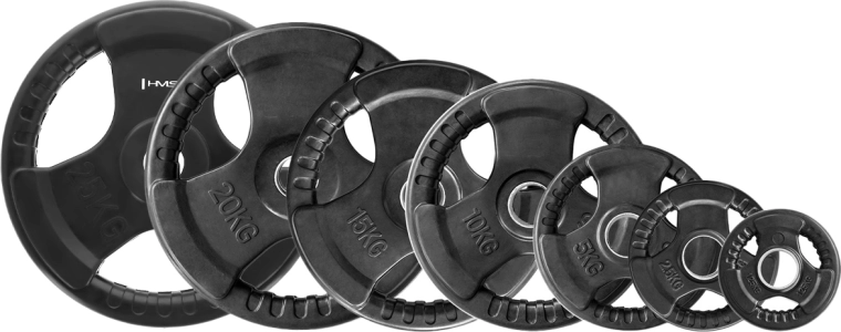 Olimpijska gumirana ploča Tri‑grip 15 kg