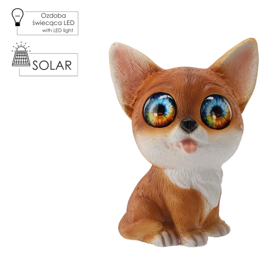 Vrtna figurica mačke sa solarnom LED rasvjetom 20,5 × 21 × 28,5 cm