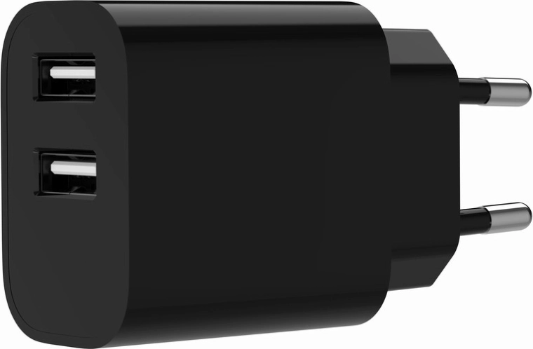 Univerzalni dvoportni USB punjač 2,4 A, crni