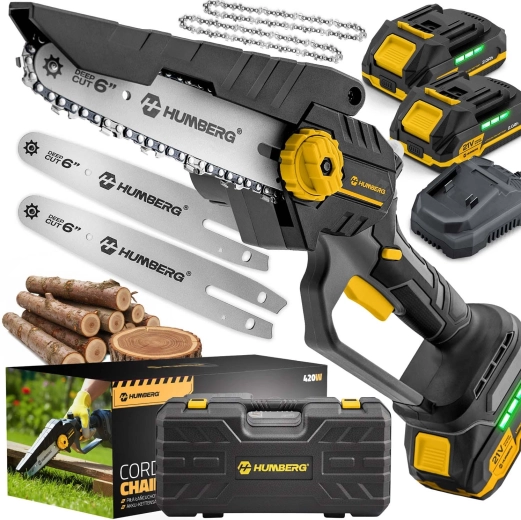 Akumulatorska mini lančana pila Humberg 6" bezčetkasta 21 V