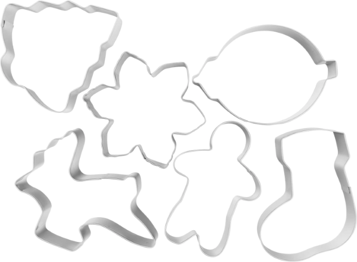 Christmas Bakeshop set od 6 nehrđajućih kalupa za kekse za božićne kolačiće