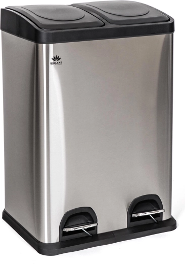 Nerezinska kanta za razvrstavanje otpada 2×20 l s nožnim pedalom
