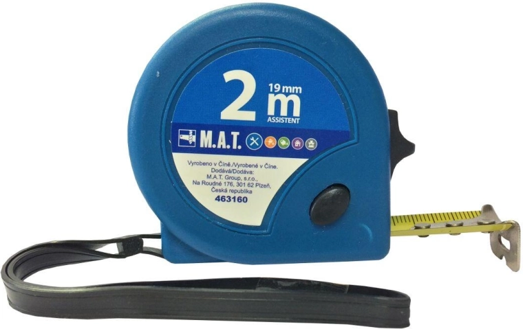 Automatski uvlačivi metar 2 m × 19 mm ASSISTENT