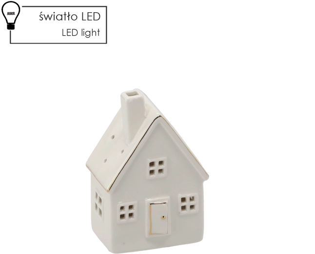Božićna keramička kućica s LED rasvjetom 14,2 cm