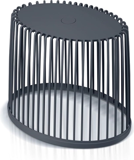 Univerzalna ovalna košara s bambusovim poklopcem 44 cm, antracit