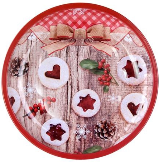 Limeni poslužavni pladanj TORO 26 cm s motivom linzera
