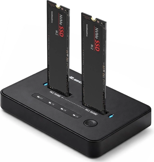 Priključna stanica Qoltec za SSD M.2 NVMe/SATA s USB-C i izvanmrežnim kloniranjem
