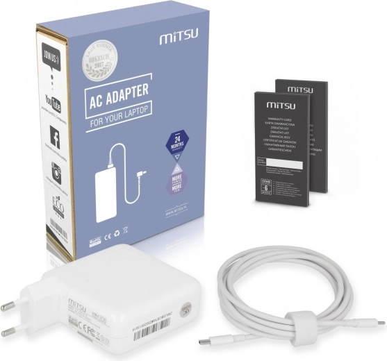Mitsu USB-C adapter za napajanje za prijenosno računalo 87 W s Power Delivery
