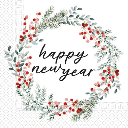 Papirnate salvete 33 × 33 cm, 3-slojne, motiv New Year, 20 kom