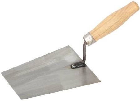 Zidarska žlica od brušenog čelika 180 × 130 mm s drvenom drškom