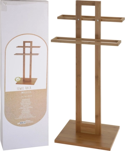 Bambusni samostojeći držač za ručnike 37 × 25 × 85 cm