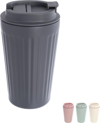 Termo putna šalica 500 ml s poklopcem (nehrđajući čelik/plastika), miks boja