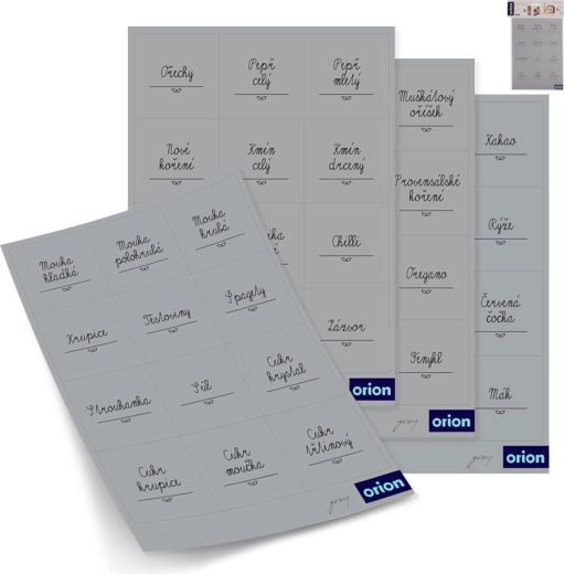Naljepnice za posude Grey kvadrat 48 kom (CZ)