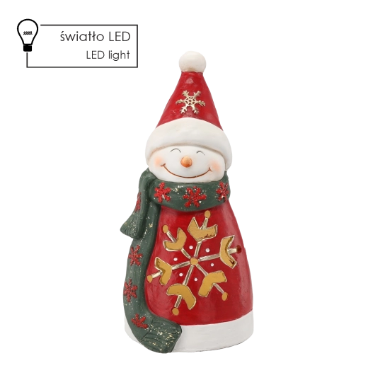Božićna figurica snjegovića sa snježnom pahuljom s LED osvjetljenjem 39,7 cm