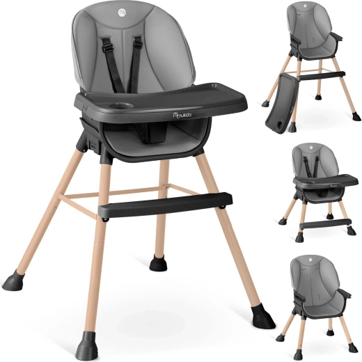 Dječja hranilica NUKIDO Tilo 3u1 sivo‑crna