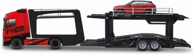 Bburago Street Fire kamion s prikolicom Volvo FH16 i Land Rover LRX Concept 1:43
