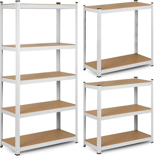 Metalni regal Humberg 180 × 90 × 30 cm, bijeli, 5 polica