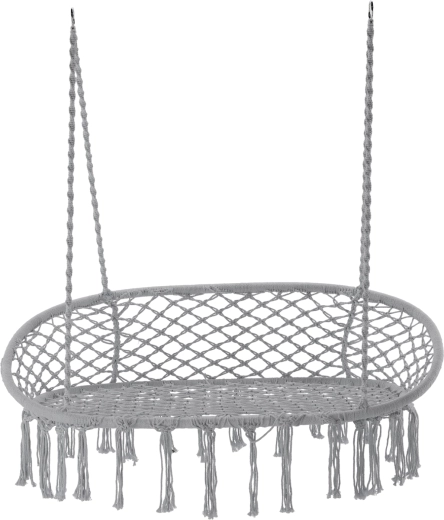 Dvostruka viseća ljuljačka stolica siva