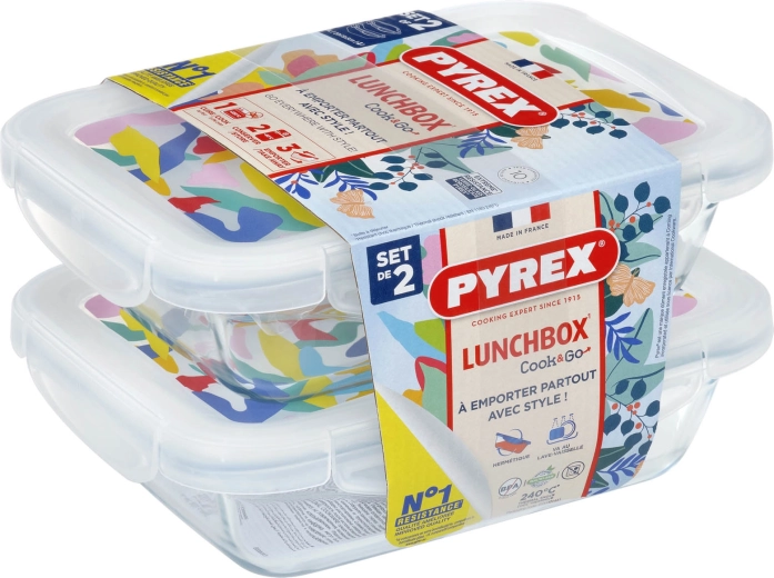 Set pravokutnih staklenih posuda PYREX 2 × 0,8 l