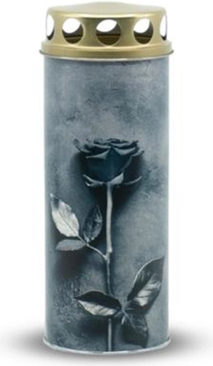 Grobna svijeća siva ruža 195 g s poklopcem