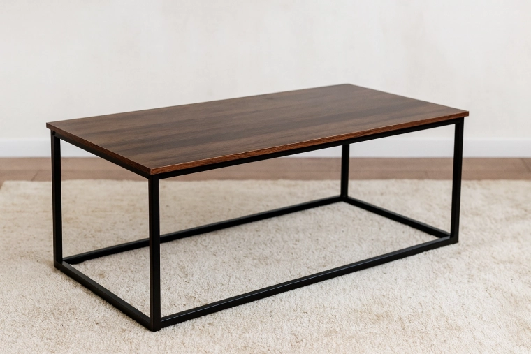 Konferencijski stolić loft 110 × 55 × 43 cm, smeđi dekor drva, crni metal