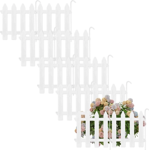 Bijela vrtna ograda 30 × 30 cm, set od 10 kom