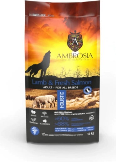 Ambrosia granule za pse janjetina i losos 2 kg