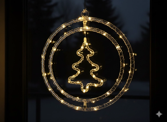 Božićna dekoracija – drvce s micro LED, 48 svjetala, topla bijela, na baterije