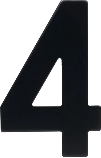 Kućni broj 4, 95 mm, nehrđajući čelik, crna mat