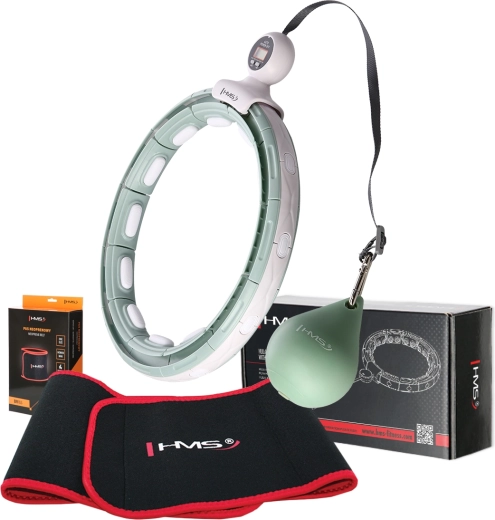 Set masažnog hula hoopa s utegom i brojačem + steznik za mršavljenje HMS