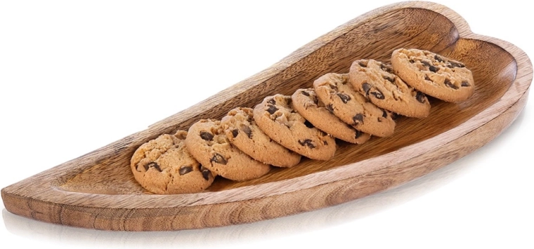 Drveni poslužavni tanjur od mangova drva 38 × 15,5 × 3,5 cm